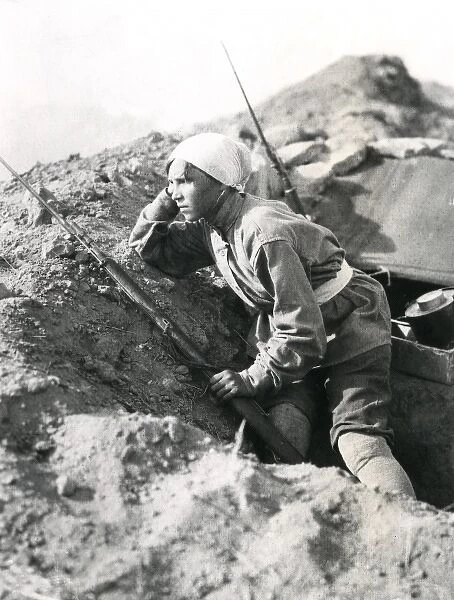 Azeri girl, defence of Baku, Azerbaijan, WW1