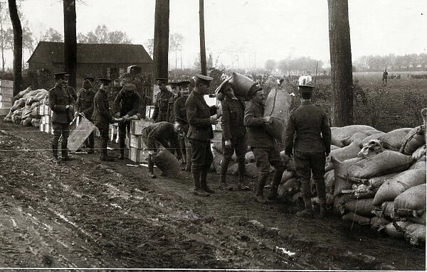 Base Post Office near fighting lines, WW1