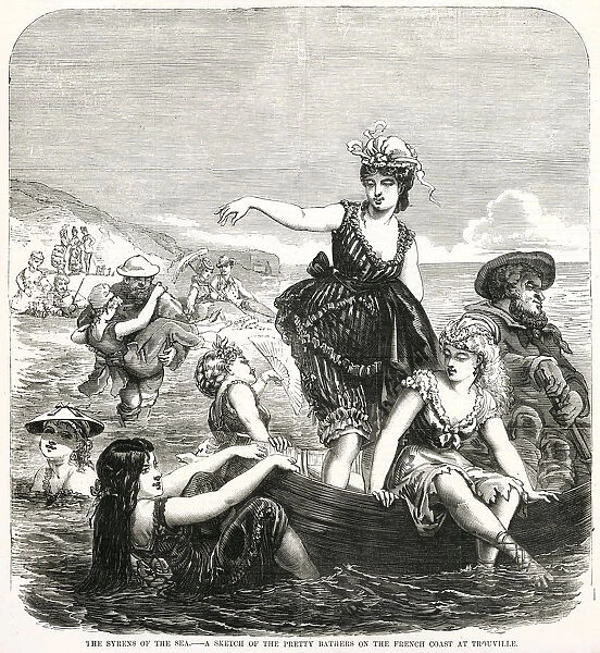 Bathing women at Trouville, France 1870