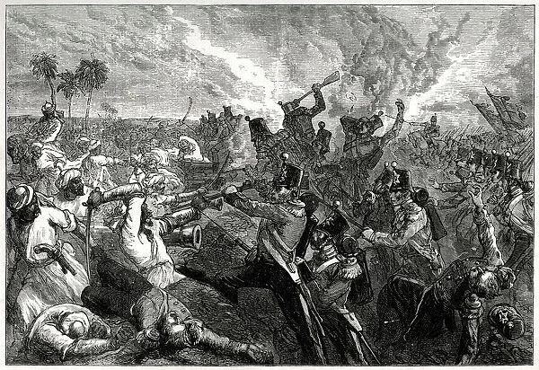 Battle of Ferozeshah, India, during the First Anglo-Sikh War (1845-1846)