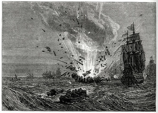 Battle of Portland between English and Dutch ships, off the Isle of Portland in