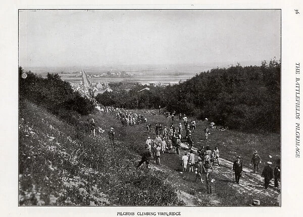 Battlefields Pilgrims climbing Vimy Ridge, France