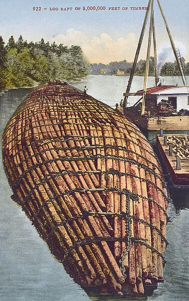 Benson log raft - Columbia River, USA