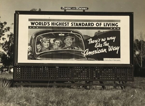 Billboard on US Highway 99 in California. National advertisi