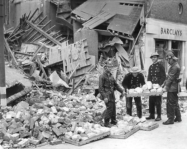 Bomb damage in a London suburb, WW2