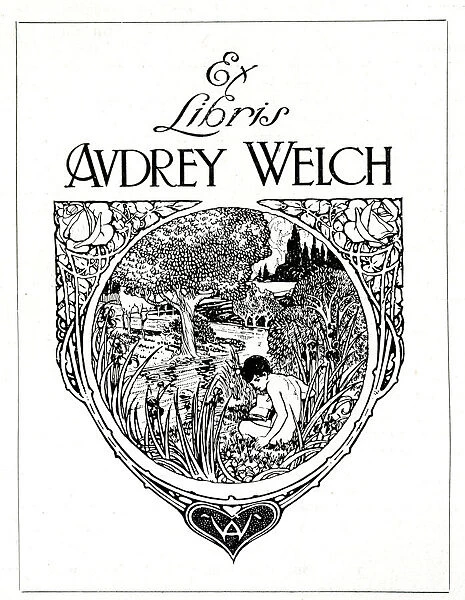 Book Plate by Charles E Dawson for Audrey Welch