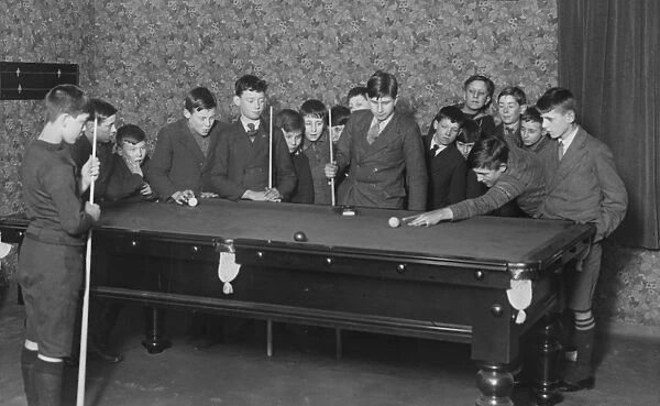 Boys club snooker game, February 1930