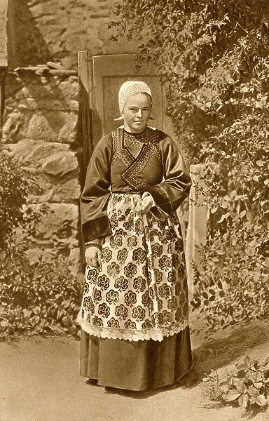 Breton woman at Douarnenez, Brittany, Northern France