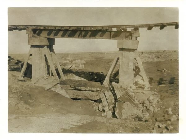 Bridge damaged by explosives, Iraq