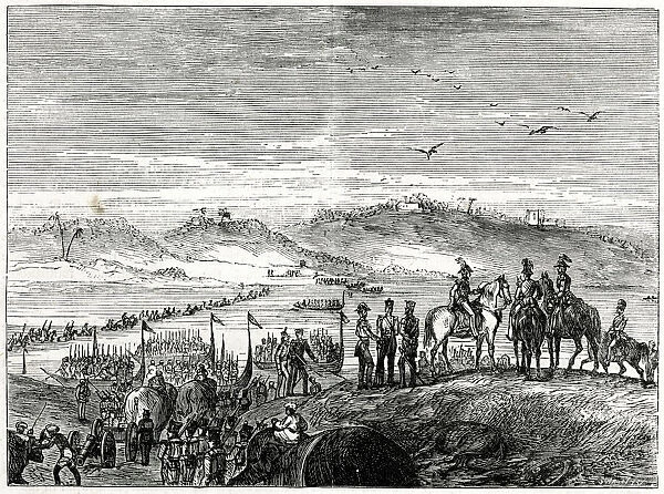 British Army Crossing the Sutlej River, India, during the First Anglo-Sikh War (1845-1846