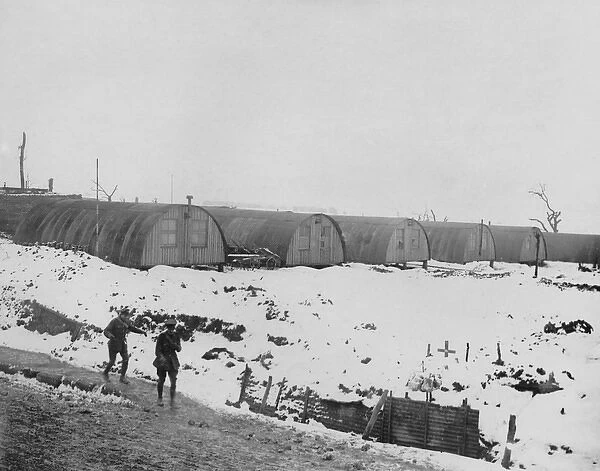 British Nissen hut camp, Western Front, WW1