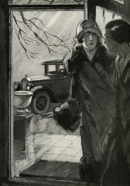 Buick car. Illustration from Ladies Home Journal February 1926. Artist anon. Date: 1926