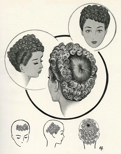 Bulls eye hairstyle 1940s
