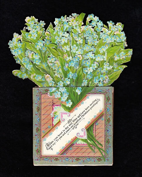 Bunch of forgetmenots on a Christmas card