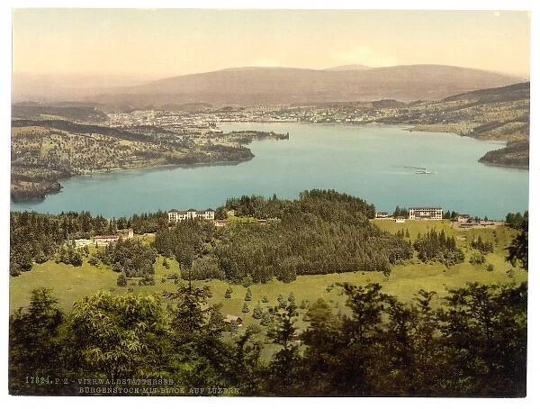 Burgenstock, view of Lucerne, Lake Lucerne, Switzerland