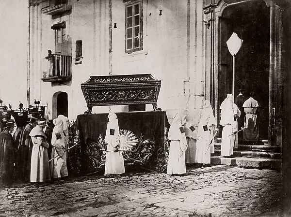 c. 1880s Italy - Brotherhood of Mercy - funeral