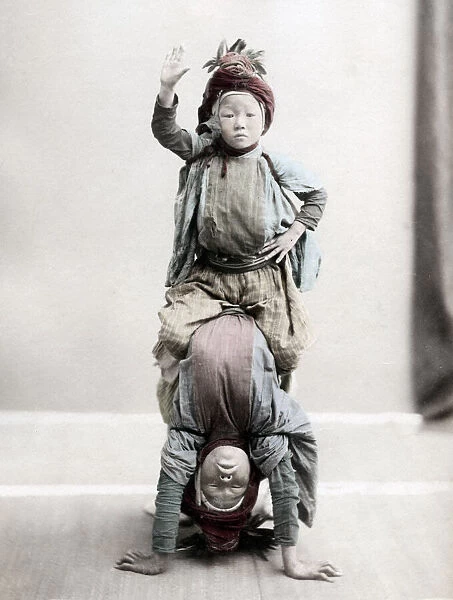 c. 1880s Japan - child acrobats or performers