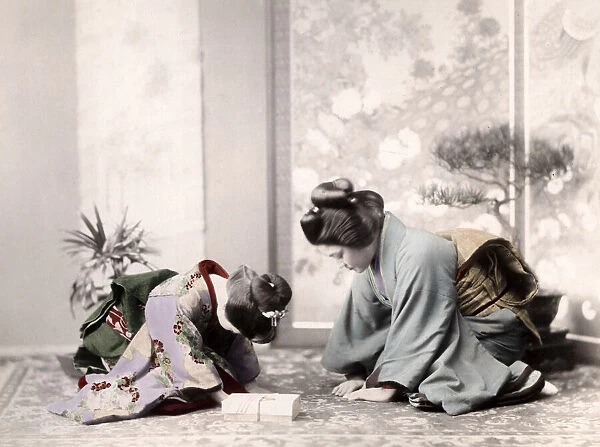 c. 1880s Japan - formal greeting and present