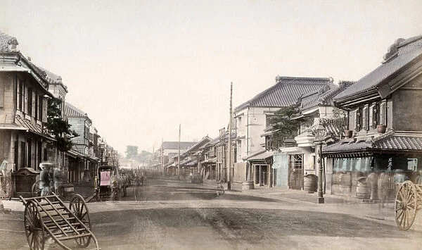 c. 1880s Japan - Honcho Dori or main street Yokohama