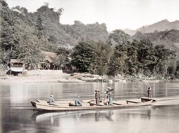 c. 1880s Japan - Japanese river boat or punt