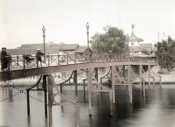 c. 1880s Japan - Koraibashi metal bridge Osaka