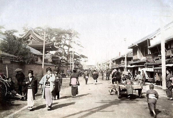 c. 1880s Japan - street Nanko temple Kobe