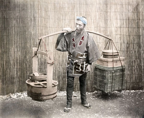 c. 1880s Japan - street rice vendor or seller