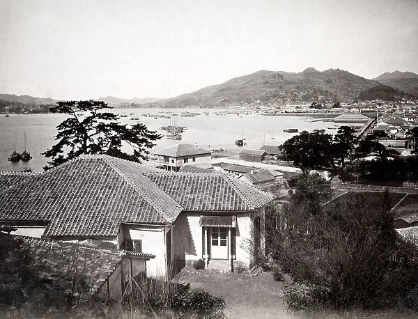 c. 1880s Japan - view of Nagasaki harbour