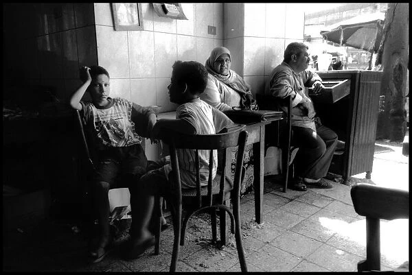 Cafe interior - Alexandria, Egypt. Date: 1980s