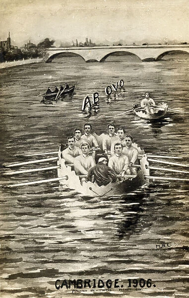 The Cambridge Eight competing in a shell race