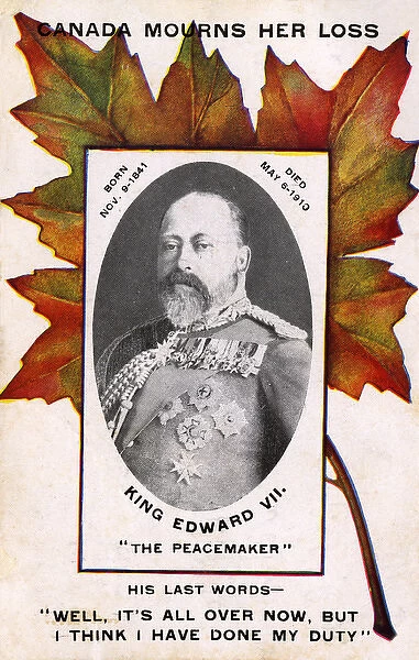 Canadian postcard mourning death of Edward VII