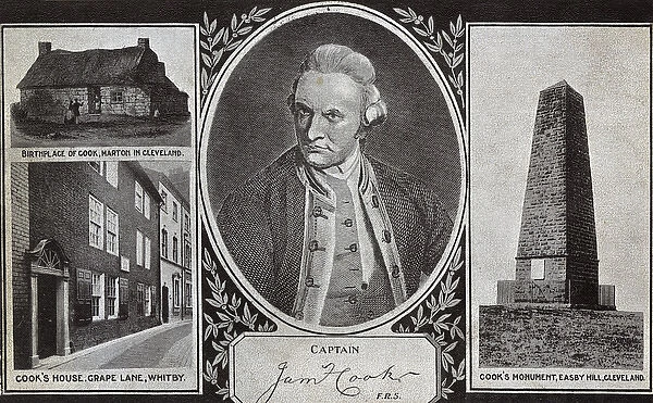 Captain James Cook - Explorer - Portrait and Notable Places