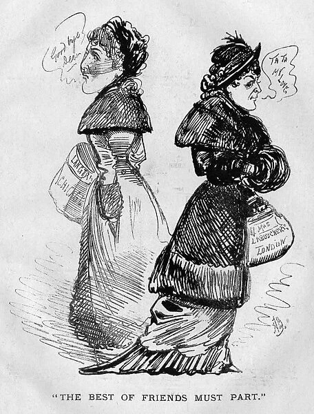 Caricature, Lillie Langtry and Henrietta Hodson