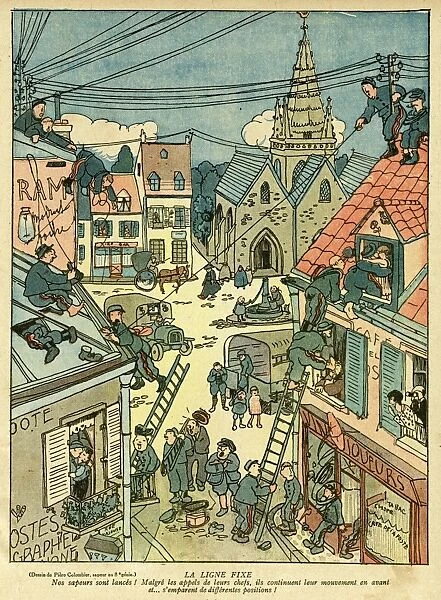 Cartoon, The Fixed Line, WW1