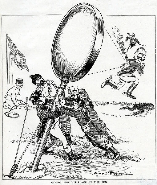 Cartoon, Giving him his place in the sun, WW1