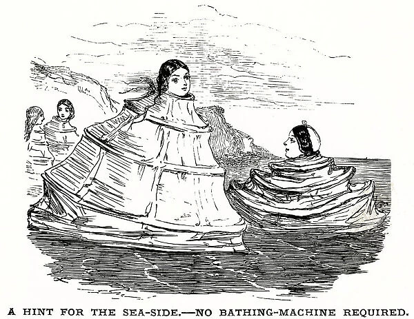 Cartoon, A hint for the seaside, no bathing machine required