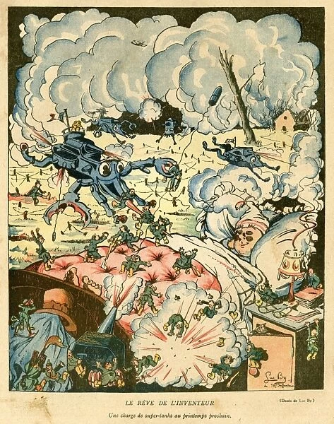 Cartoon, The Inventors Dream, WW1