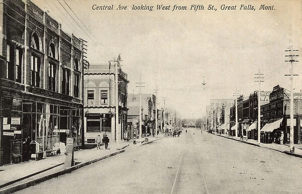 Central Avenue from 5th Street, Great Falls, Montana, USA