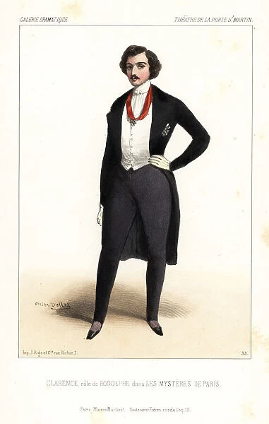 Charles Clarence as Rodolphe in Les Mysteres de Paris, 1844