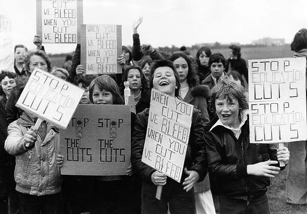 Children campaigning against education cuts, Bristol