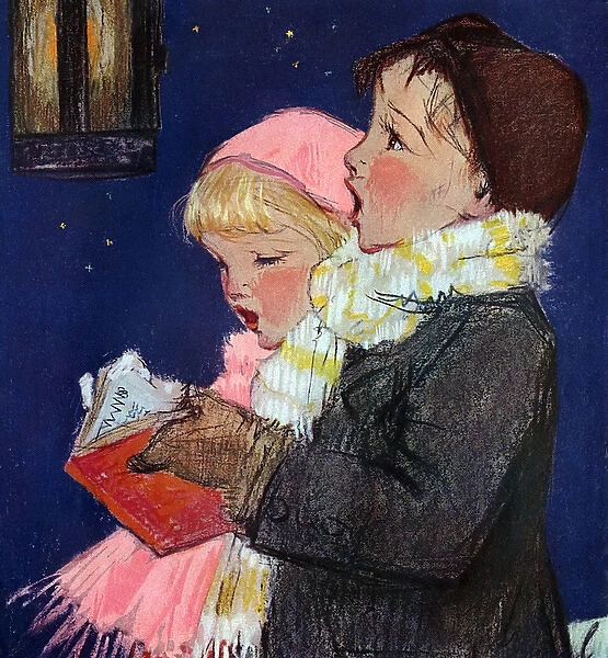 Two children singing by Muriel Dawson