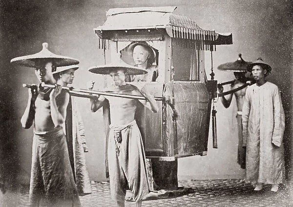 Chinese official in sedan chair, China, c. 1880s