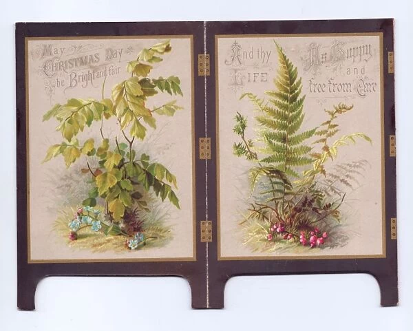Christmas card in the form of a folding screen
