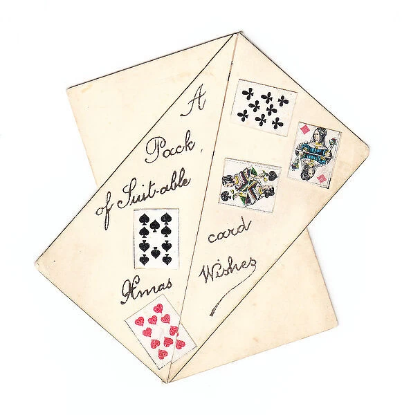 Christmas card with playing cards