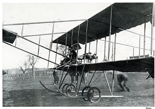 Claude Grahame-White in pioneer flying machine