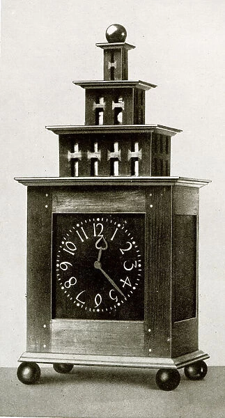 Clock case in ebony inlaid with ivory