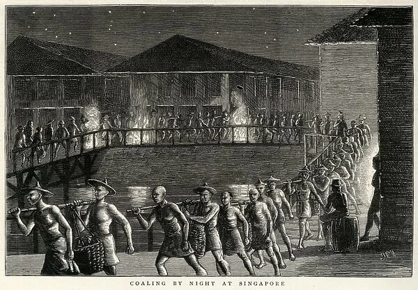 Coaling by night at Singapore 1876