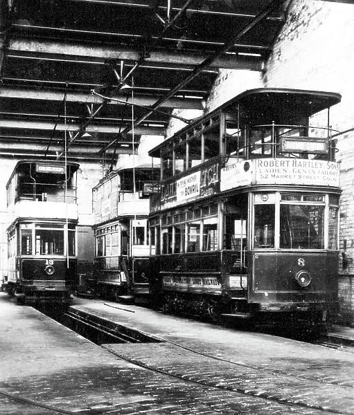 Colne Corporation tram depot, early 1900s
