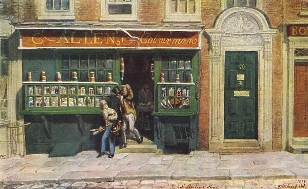A Colourmans Shop, London, 1829 by George Scharf