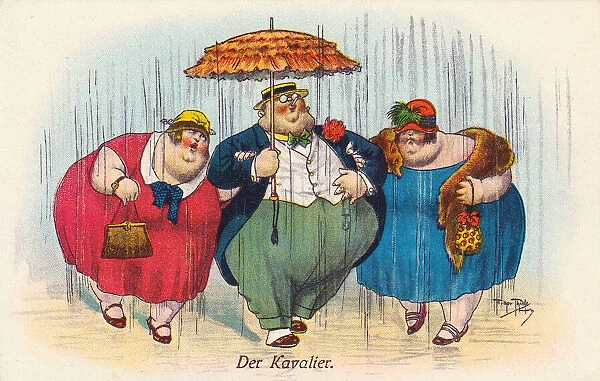 Comic German postcard -- The Cavalier